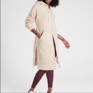 Athleta Tenacity Duster long zippered hoodie oversized oatmeal color